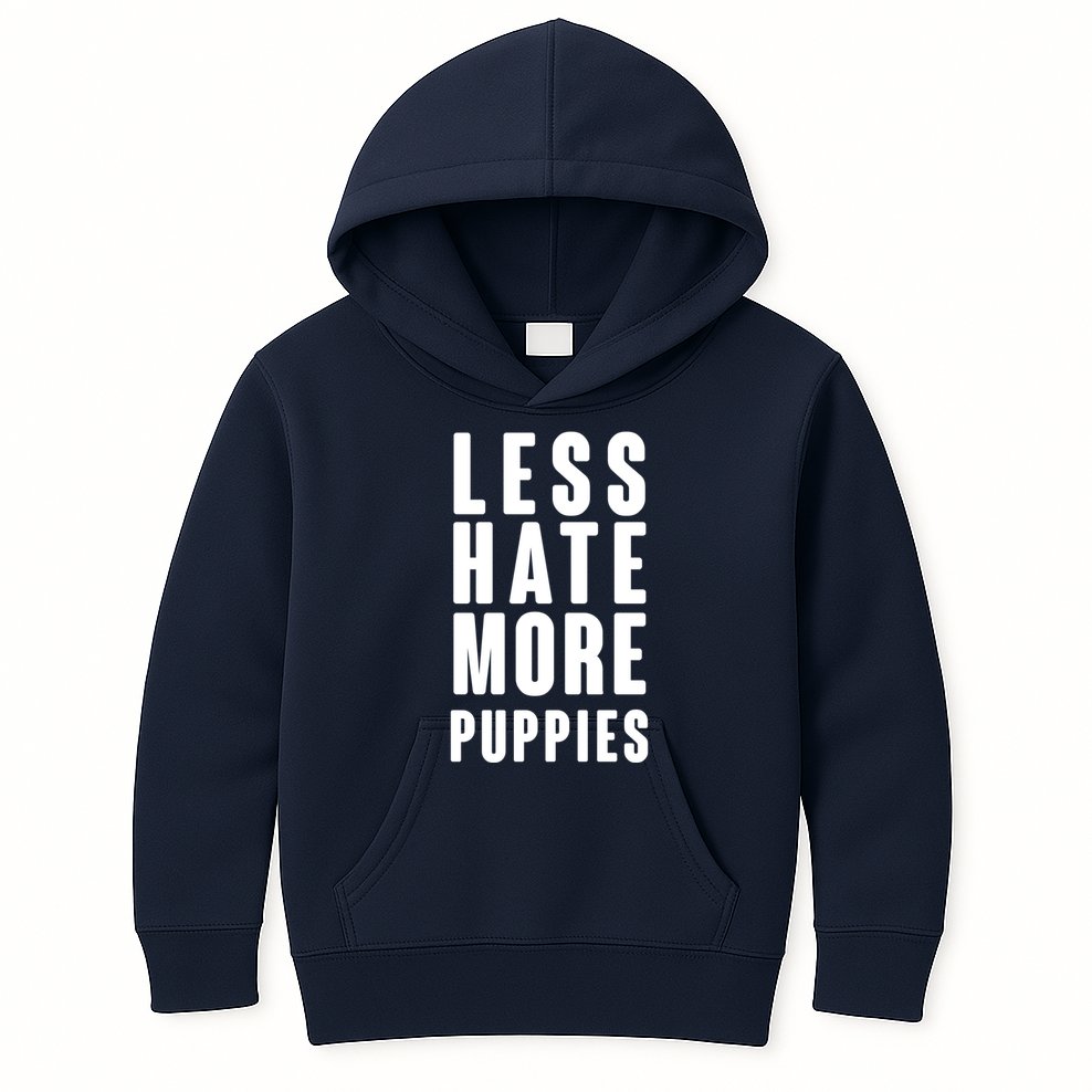 Less Hate More Puppies Kids Hoodie