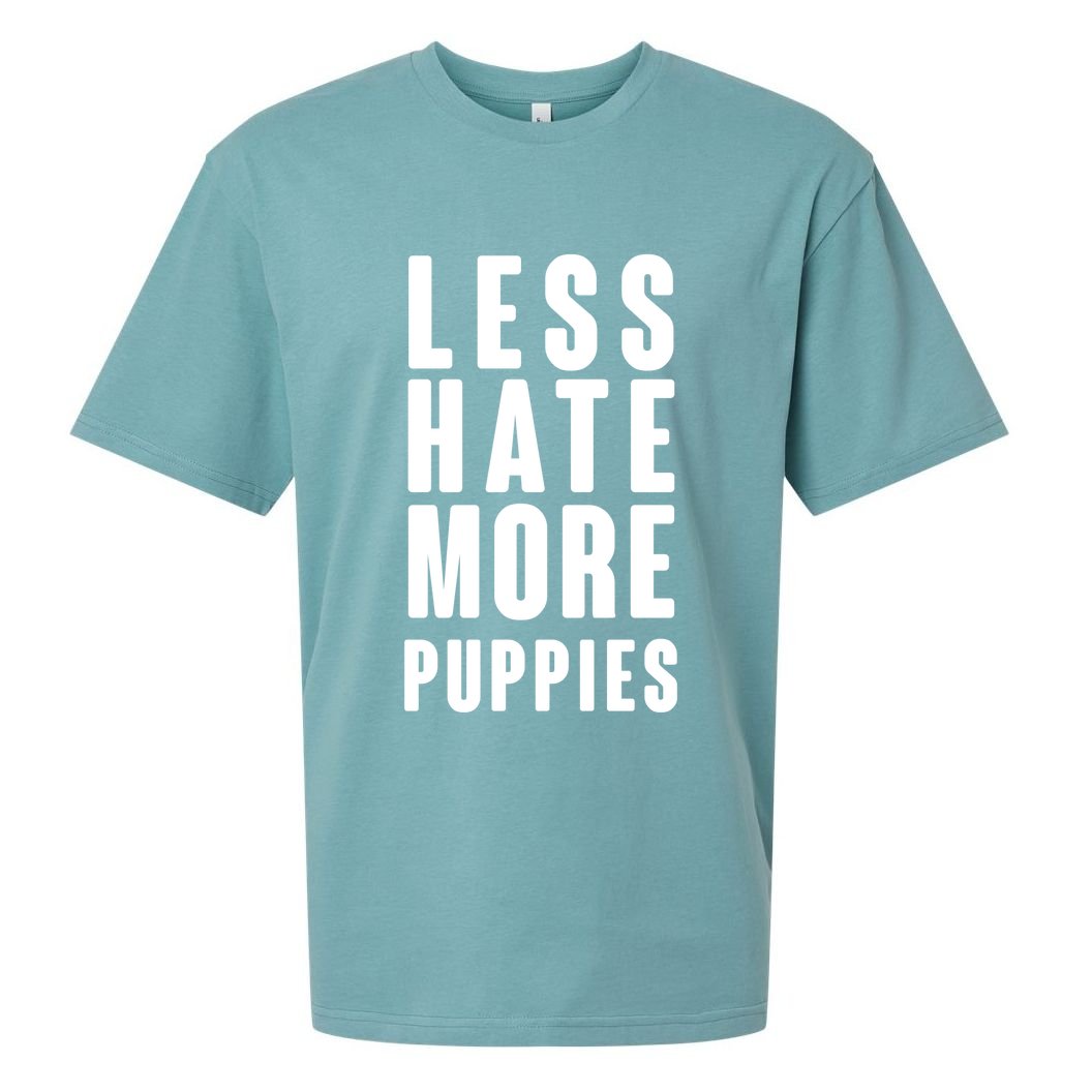 Less Hate More Puppies Sueded Cloud Jersey T-Shirt