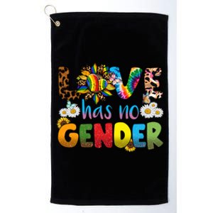 Love Has No Gender Rainbow Equality Lgbt Pride Month Funny Gift Platinum Collection Golf Towel