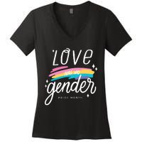 Love Has No Gender Pride Month Graphic Women's V-Neck T-Shirt