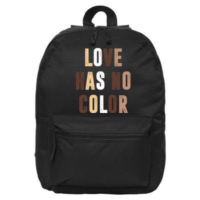 Love Has No Color Black History 16 in Basic Backpack