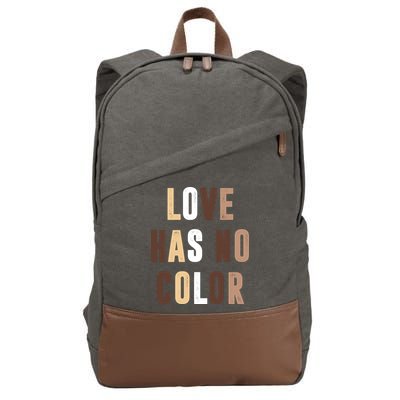 Love Has No Color Black History Cotton Canvas Backpack