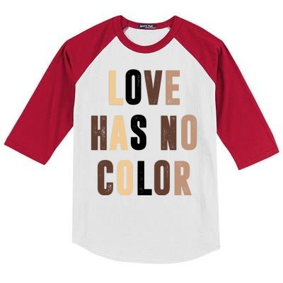 Love Has No Color Black History Kids Colorblock Raglan Jersey