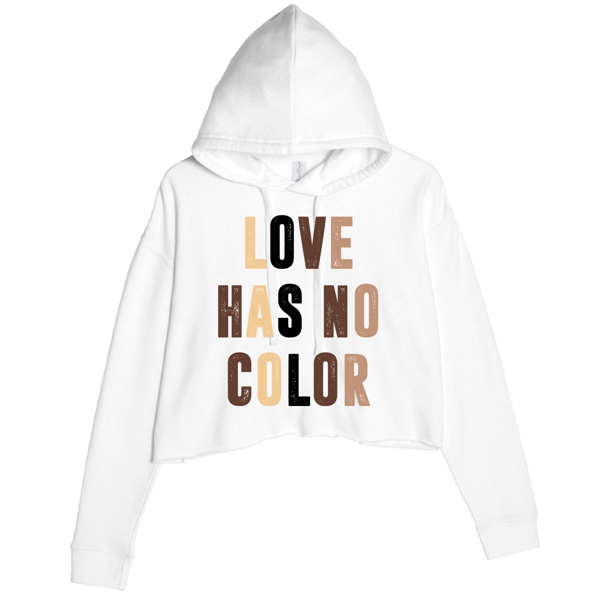 Love Has No Color Black History Crop Fleece Hoodie