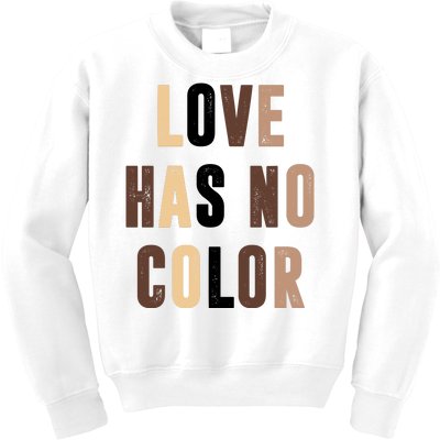 Love Has No Color Black History Kids Sweatshirt