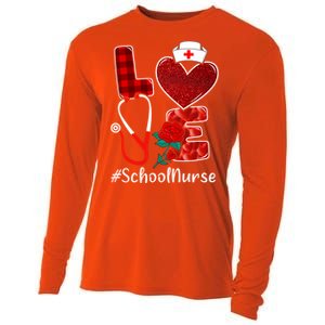 Love Heart Nurse Valentine Day School Nurse Gift Cooling Performance Long Sleeve Crew