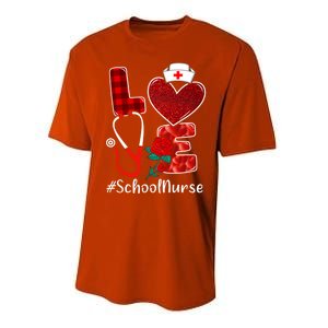 Love Heart Nurse Valentine Day School Nurse Gift Performance Sprint T-Shirt