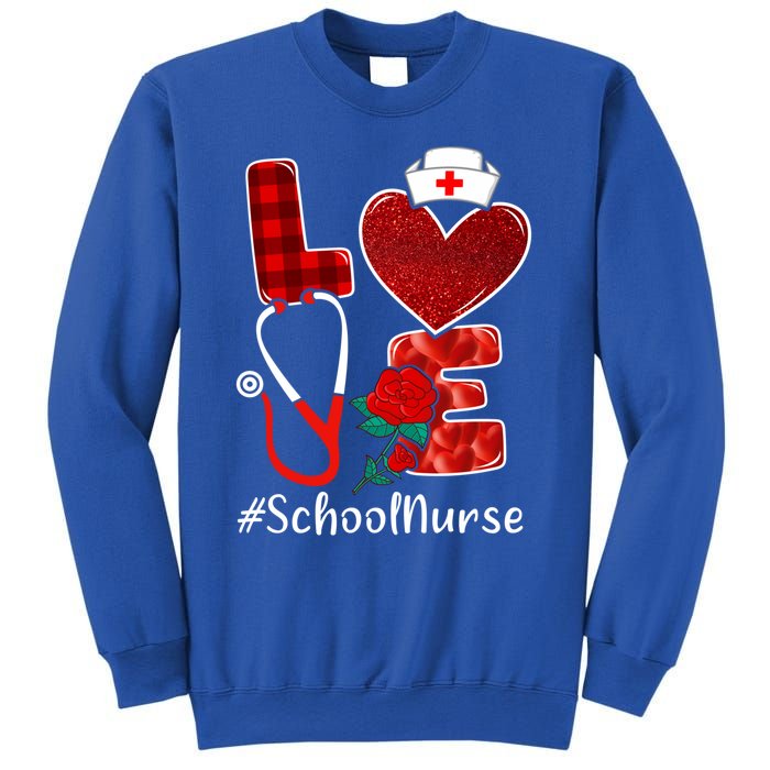 Love Heart Nurse Valentine Day School Nurse Gift Sweatshirt