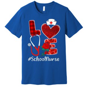 Love Heart Nurse Valentine Day School Nurse Gift Premium T-Shirt