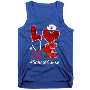 Love Heart Nurse Valentine Day School Nurse Gift Tank Top