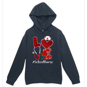 Love Heart Nurse Valentine Day School Nurse Gift Urban Pullover Hoodie