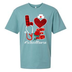 Love Heart Nurse Valentine Day School Nurse Gift Sueded Cloud Jersey T-Shirt