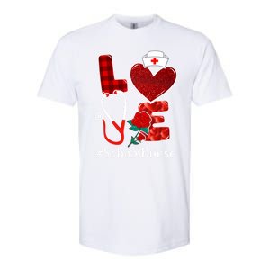 Love Heart Nurse Valentine Day School Nurse Gift Softstyle CVC T-Shirt