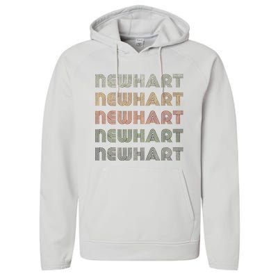 Love Heart Newhart Grunge Vintage Style Black Newhart Performance Fleece Hoodie