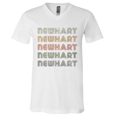 Love Heart Newhart Grunge Vintage Style Black Newhart V-Neck T-Shirt