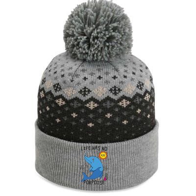 Life Has No Porpoise The Baniff Cuffed Pom Beanie