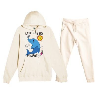 Life Has No Porpoise Premium Hooded Sweatsuit Set