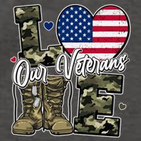 Love Heart Our Veterans Support Veterans Vector Backpack