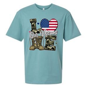 Love Heart Our Veterans Support Veterans Sueded Cloud Jersey T-Shirt