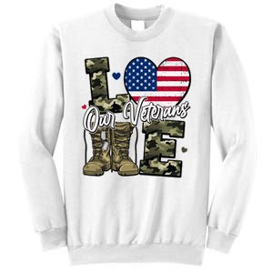 Love Heart Our Veterans Support Veterans Sweatshirt