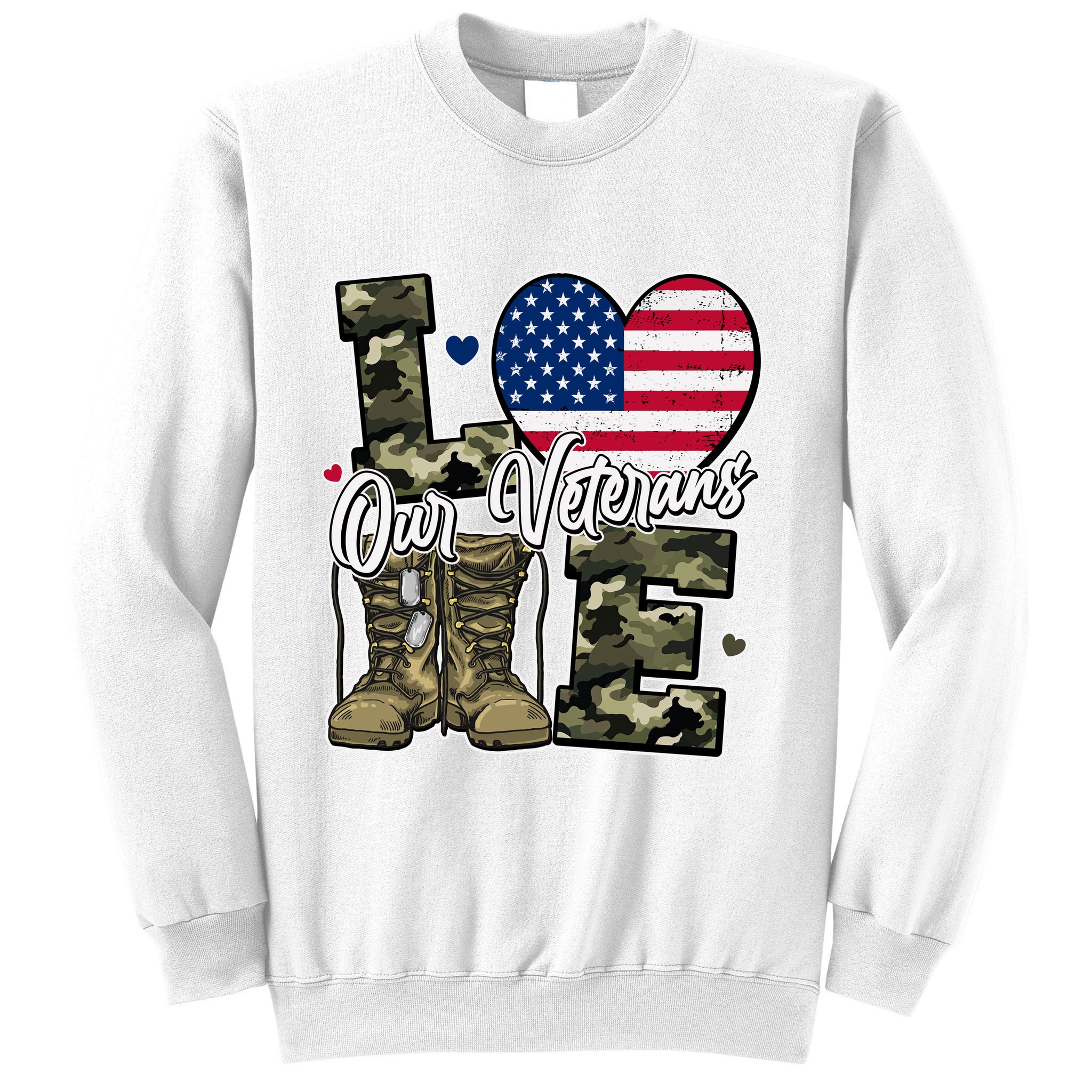 Love Heart Our Veterans Support Veterans Sweatshirt