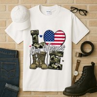 Love Heart Our Veterans Support Veterans Tall T-Shirt