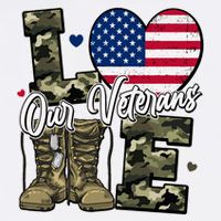 Love Heart Our Veterans Support Veterans Tall T-Shirt