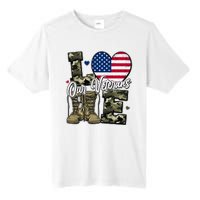 Love Heart Our Veterans Support Veterans Tall Fusion ChromaSoft Performance T-Shirt