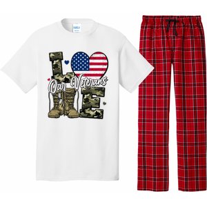 Love Heart Our Veterans Support Veterans Pajama Set