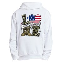 Love Heart Our Veterans Support Veterans Urban Pullover Hoodie