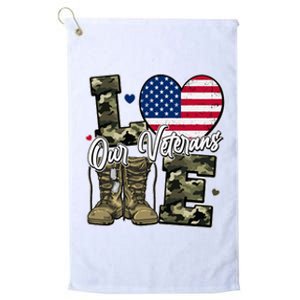 Love Heart Our Veterans Support Veterans Platinum Collection Golf Towel