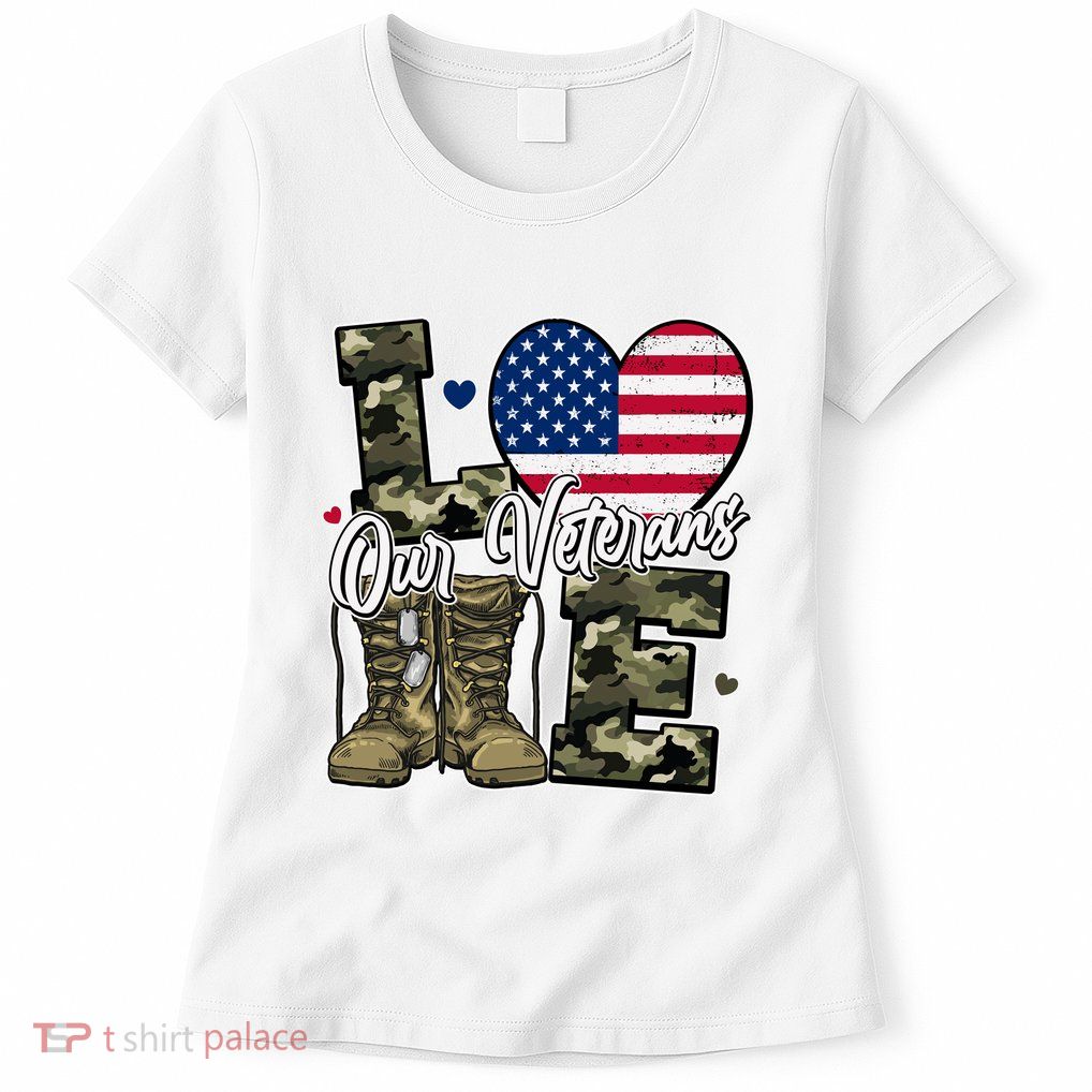 Love Heart Our Veterans Support Veterans Women's T-Shirt