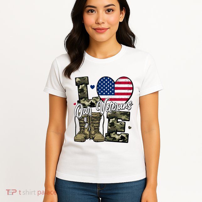 Love Heart Our Veterans Support Veterans Women's T-Shirt