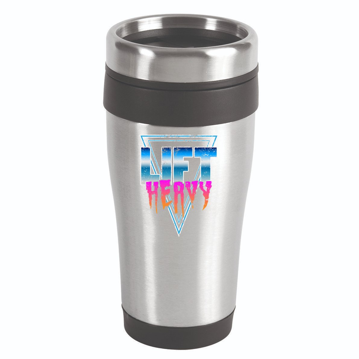 Lift Heavy Old School Retro 80's Golden Era Bodybuilding Gym Gift 16oz Travel Tumbler