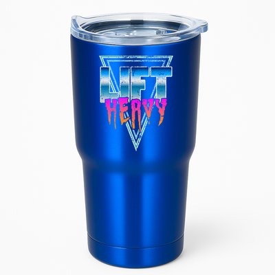 Lift Heavy Old School Retro 80's Golden Era Bodybuilding Gym Gift Tumbler