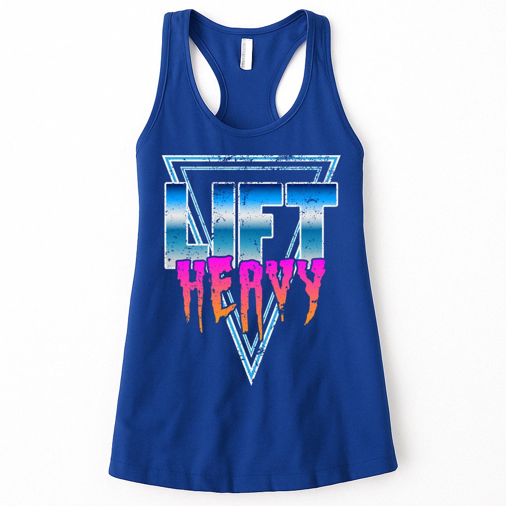 Lift Heavy Old School Retro 80's Golden Era Bodybuilding Gym Gift Womens Tank Top