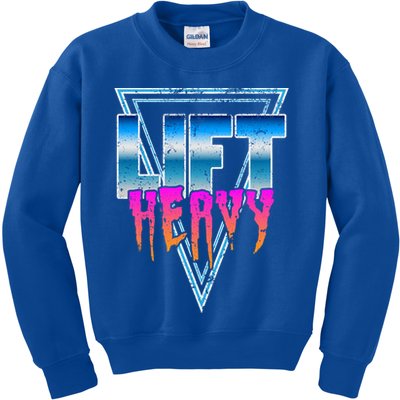 Lift Heavy Old School Retro 80's Golden Era Bodybuilding Gym Gift Kids Sweatshirt