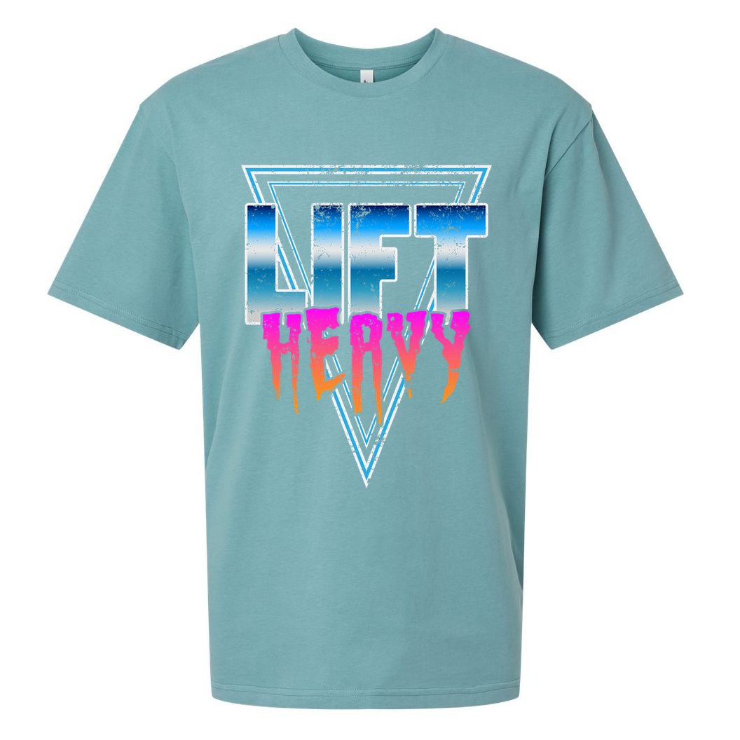 Lift Heavy Old School Retro 80's Golden Era Bodybuilding Gym Gift Sueded Cloud Jersey T-Shirt