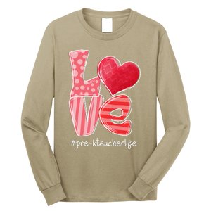 LOVE Heart PreK Teacher Life Valentine's Day Gifts Long Sleeve Shirt