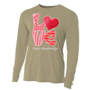 LOVE Heart PreK Teacher Life Valentine's Day Gifts Cooling Performance Long Sleeve Crew