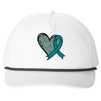 Leopard Heart Post Traumatic Stress Disorder Awareness Teal Cute Gift Snapback Five-Panel Rope Hat