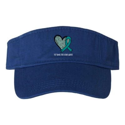 Leopard Heart Post Traumatic Stress Disorder Awareness Teal Cute Gift Valucap Bio-Washed Visor