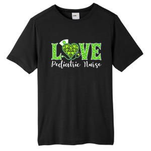 Love Heart Pediatric Nurse Shamrock Stethoscope Irish Nurse Gift Tall Fusion ChromaSoft Performance T-Shirt