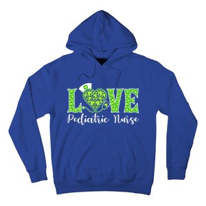 Love Heart Pediatric Nurse Shamrock Stethoscope Irish Nurse Gift Hoodie