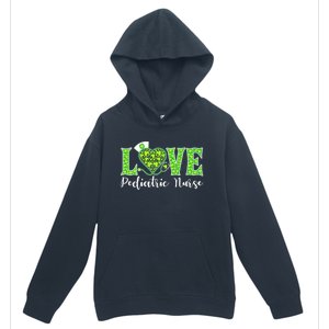 Love Heart Pediatric Nurse Shamrock Stethoscope Irish Nurse Gift Urban Pullover Hoodie