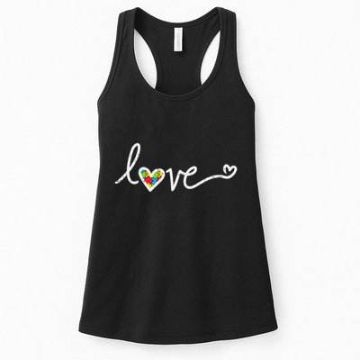 Love Heart Puzzle Cute Autism Awareness Asd Womens Tank Top