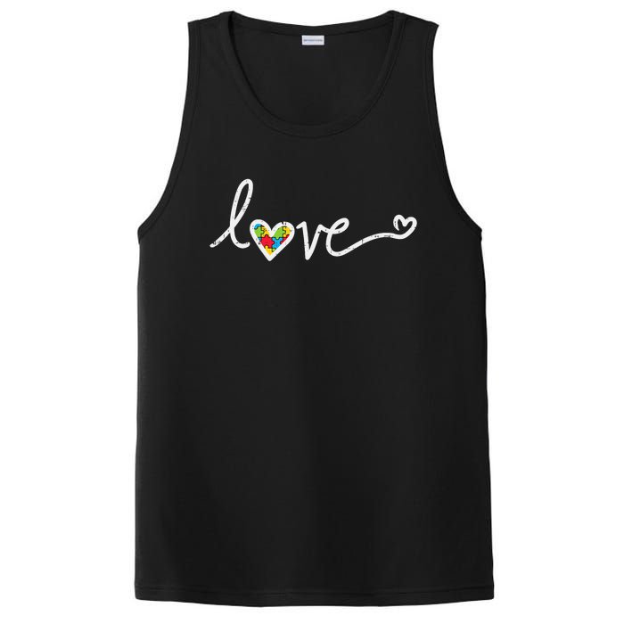 Love Heart Puzzle Cute Autism Awareness Asd PosiCharge Competitor Tank