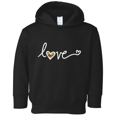 Love Heart Puzzle Cute Autism Awareness Asd Toddler Hoodie