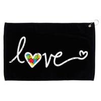 Love Heart Puzzle Cute Autism Awareness Asd Grommeted Golf Towel