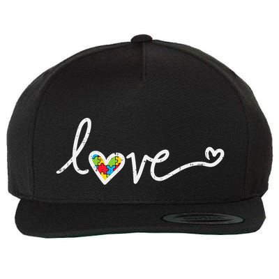 Love Heart Puzzle Cute Autism Awareness Asd Wool Snapback Cap